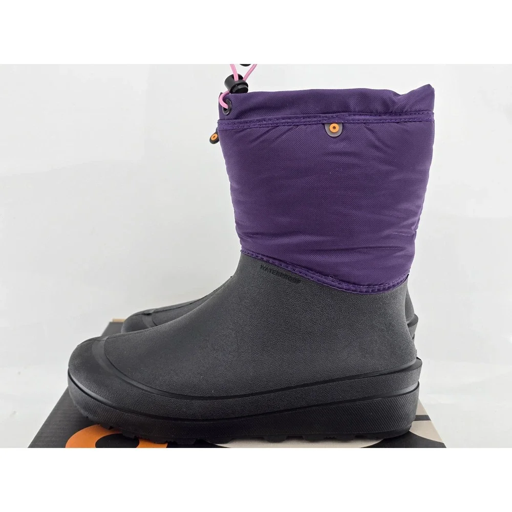 Bogs K Snow Shell Kids Size 7 Purple Multi Waterproof Insulated Boots - New